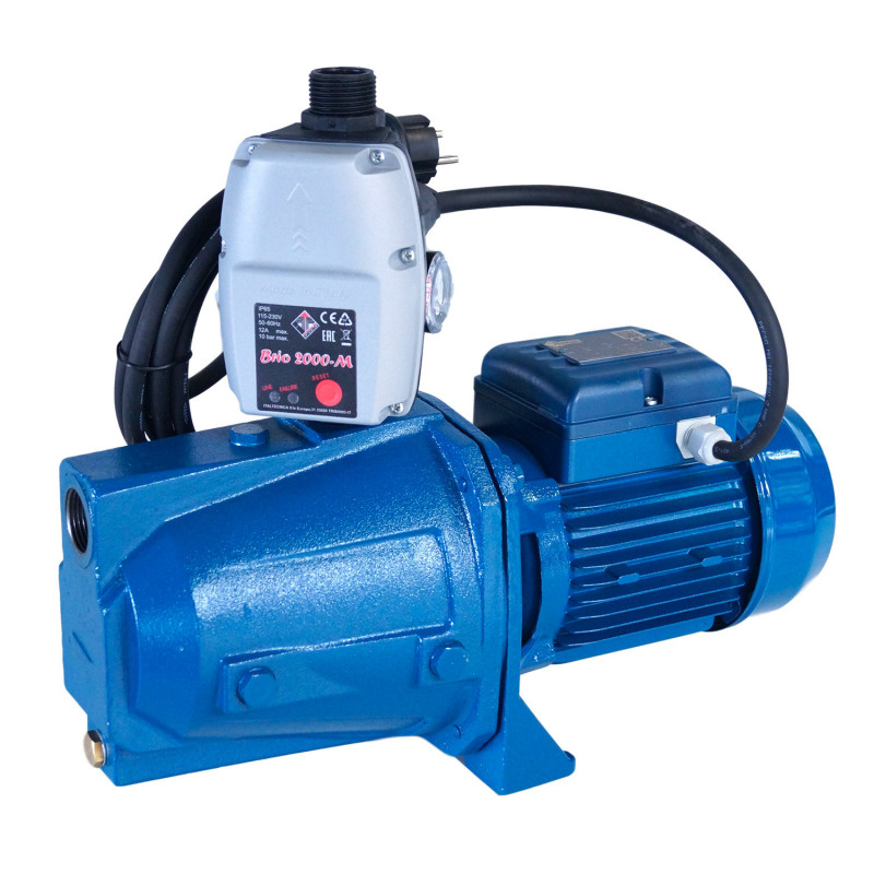 Pompe série JET 230V 0.55kW / 0.8cv avec 5m de câble + kit d'aspiration 8m + Presscontrol