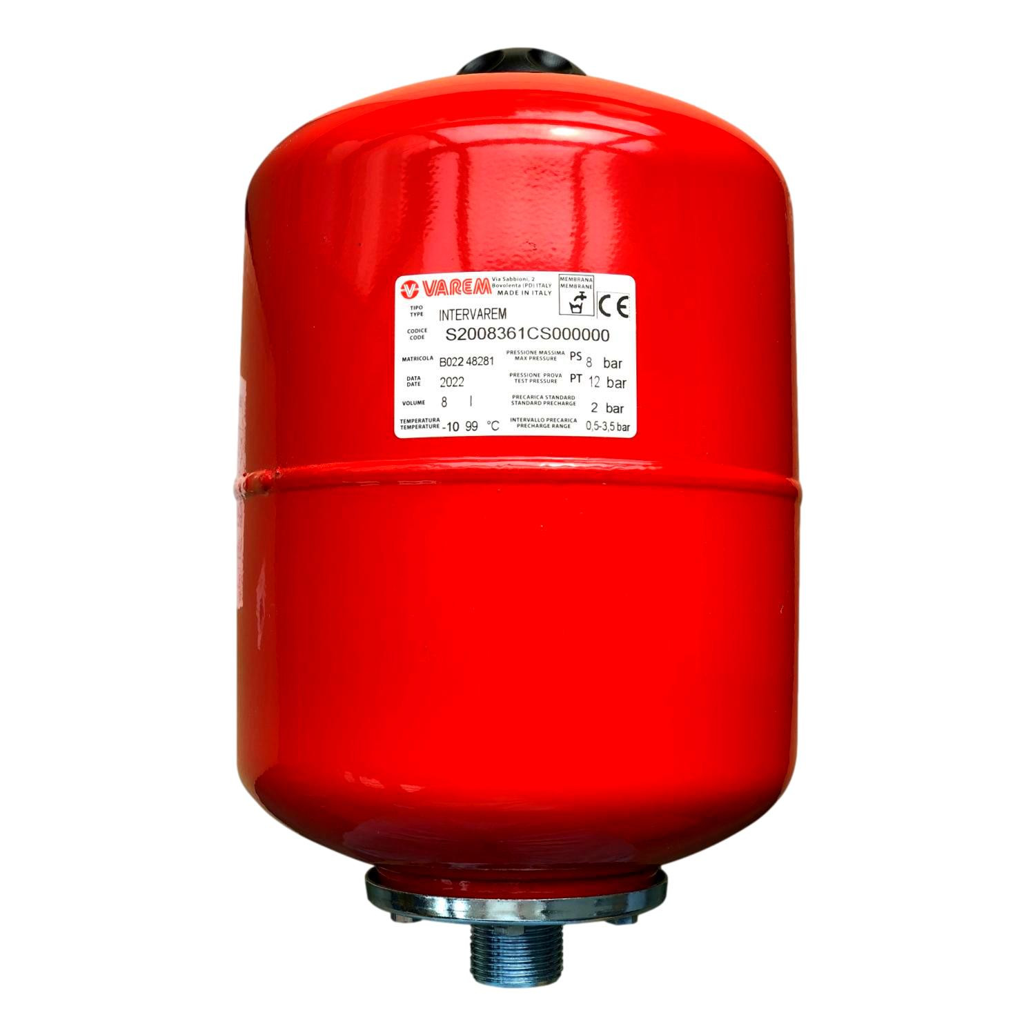 Réservoir à vessie 8L cylindrique - 8 bars