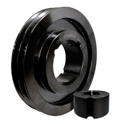 Poulie 2 gorges Ø200 arbre Ø19