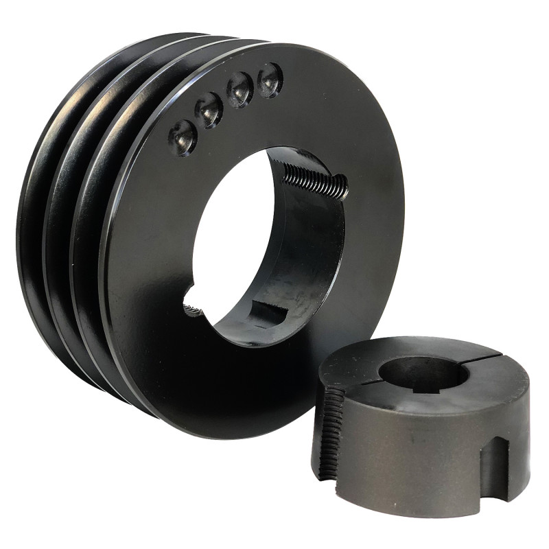 Poulie 3 gorges Ø125 arbre Ø42