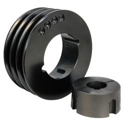 Poulie 3 gorges Ø140 arbre Ø19