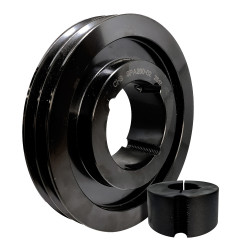 Poulie courroie trapézoïdale 2 gorges Dp 180mm Arbre 38mm Moyeu 2012