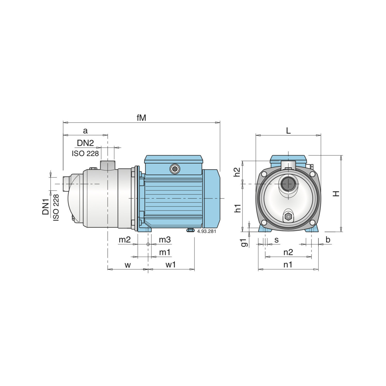 Pompe à eau multicellulaire auto amorçante Calpeda MXAM204 - Inox 0,55 kW 4,5 m3/h 220V - Pompe de surface pour jardin