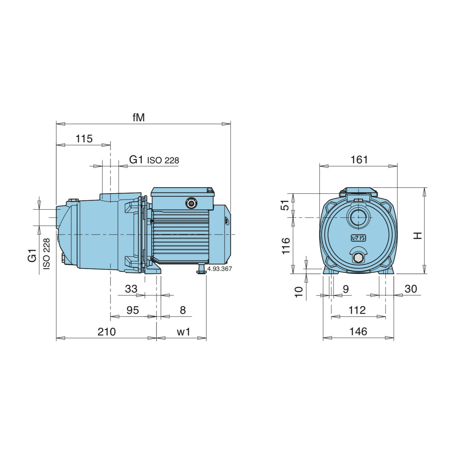 Pompe auto amorçante Calpeda NGLM3100 - Fonte 0,65 kW 3,2 m3/h 220V - Pompe de surface auto amorçante