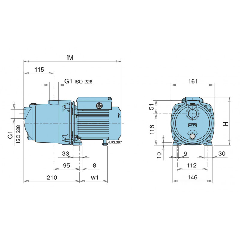 Pompe de surface autoamorçante Calpeda NGL - Fonte 4,8 m3/h 220V - Pompe pour jardin auto amorçante