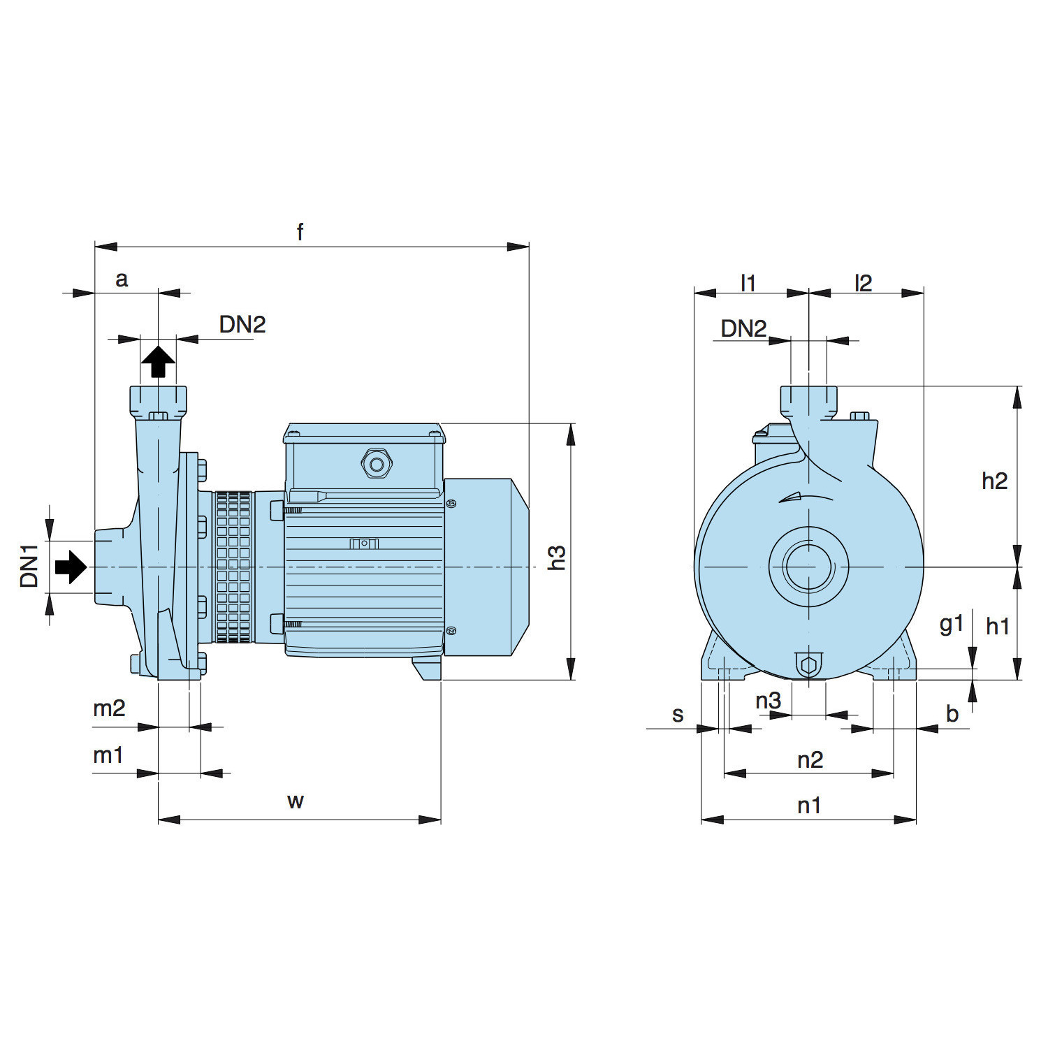 Pompe de surface gros débit Calpeda NM25160A - 1,50 kW 12 m3/h 380V - Pompe centrifuge monobloc