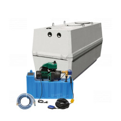 Kit complet collecteur eau de pluie enterré béton 5000L avec gestionnaire eau de ville normes NF