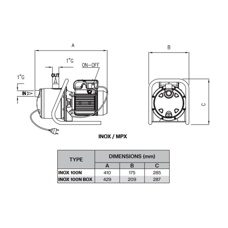 Pompe serie Garden 230V 0.88Kw/1.2cv