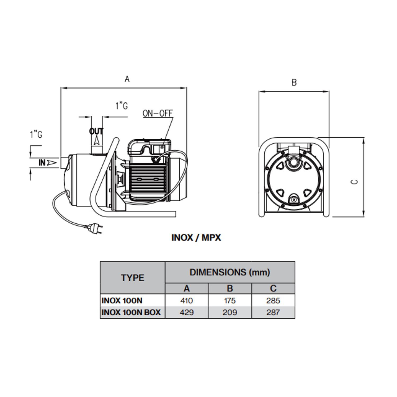 Pompe serie Garden 230V 0.88Kw/1.2cv