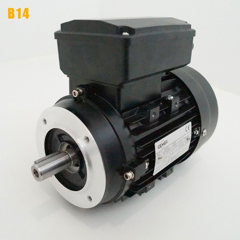 Moteur électrique 220V 0,37 kW 3000 tr/min Double Condensateur CEMER ML - Bride B14