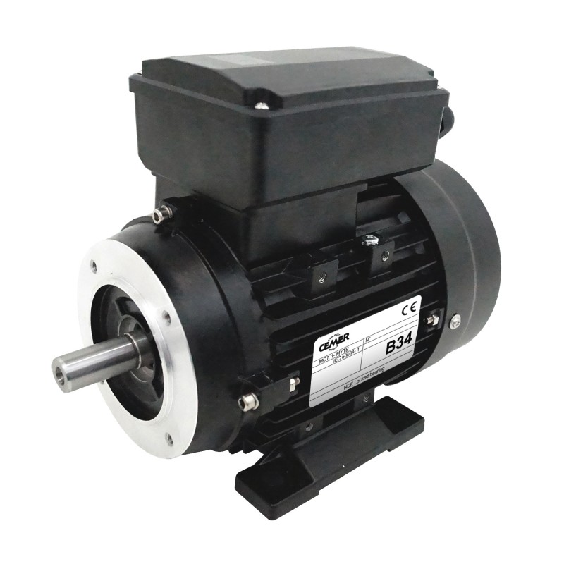 Moteur électrique 220V 0,75 kW 3000 tr/min Double Condensateur CEMER ML - Bride B34