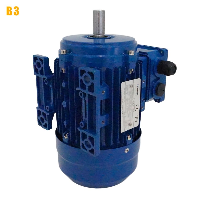 Moteur électrique 230/400V 0,18 kW 3000 tr/min  CEMER MS Alu - Bride B3