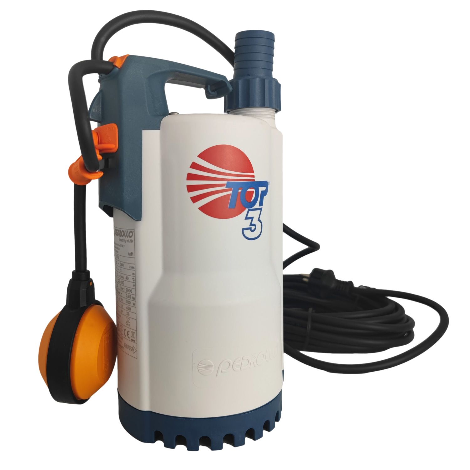 Pompe de Relevage Pedrollo TOP 3 Eau de Pluie Flotteur intégré 220v 9.6 m3/h 0.55 kW