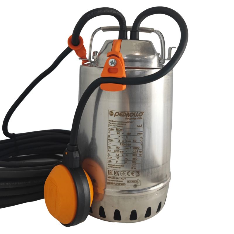 Pompe de Relevage Pedrollo RXm 1 Eau de Pluie Flotteur intégré mono 4.8 m3/h 0.25 kW
