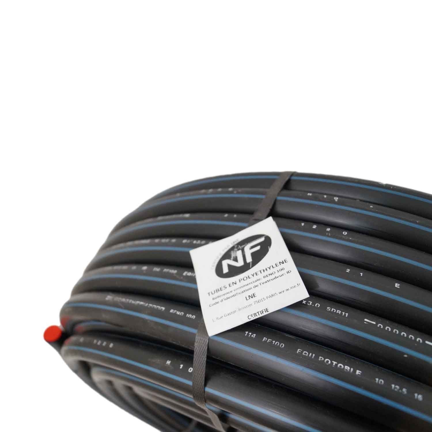 Tuyau PEHD PE100 PN16 Ø40 - Couronne de 30 mètres