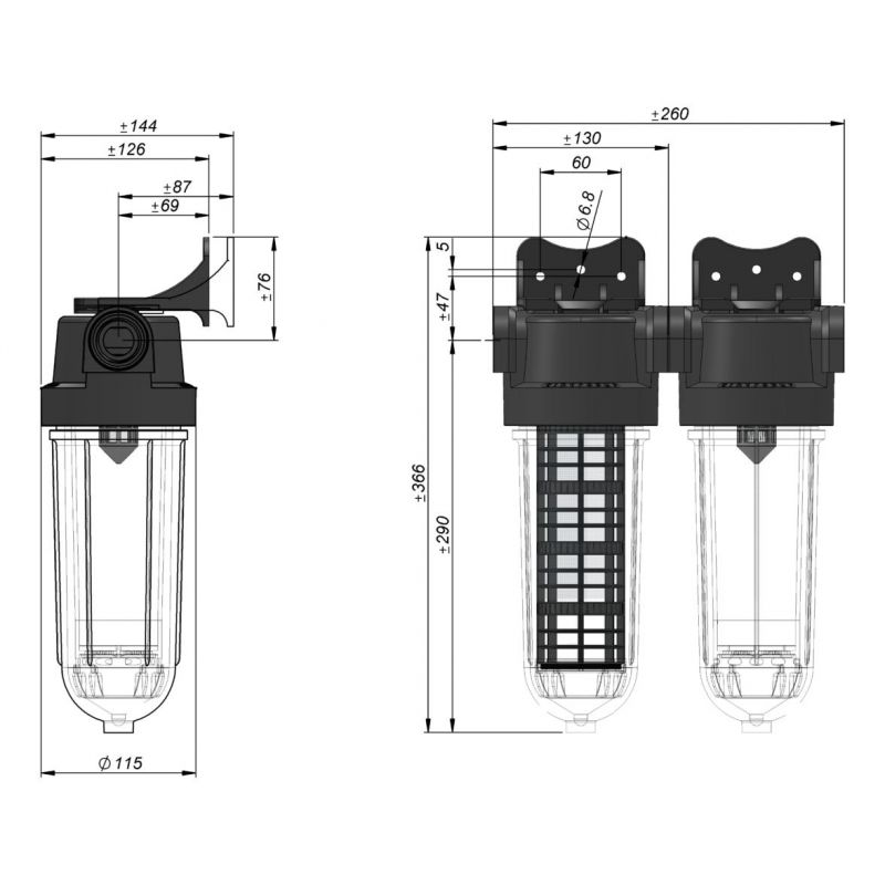 Filtre à tamis + charbon actif- Cintropur SL 240 DUO-CTN 1''