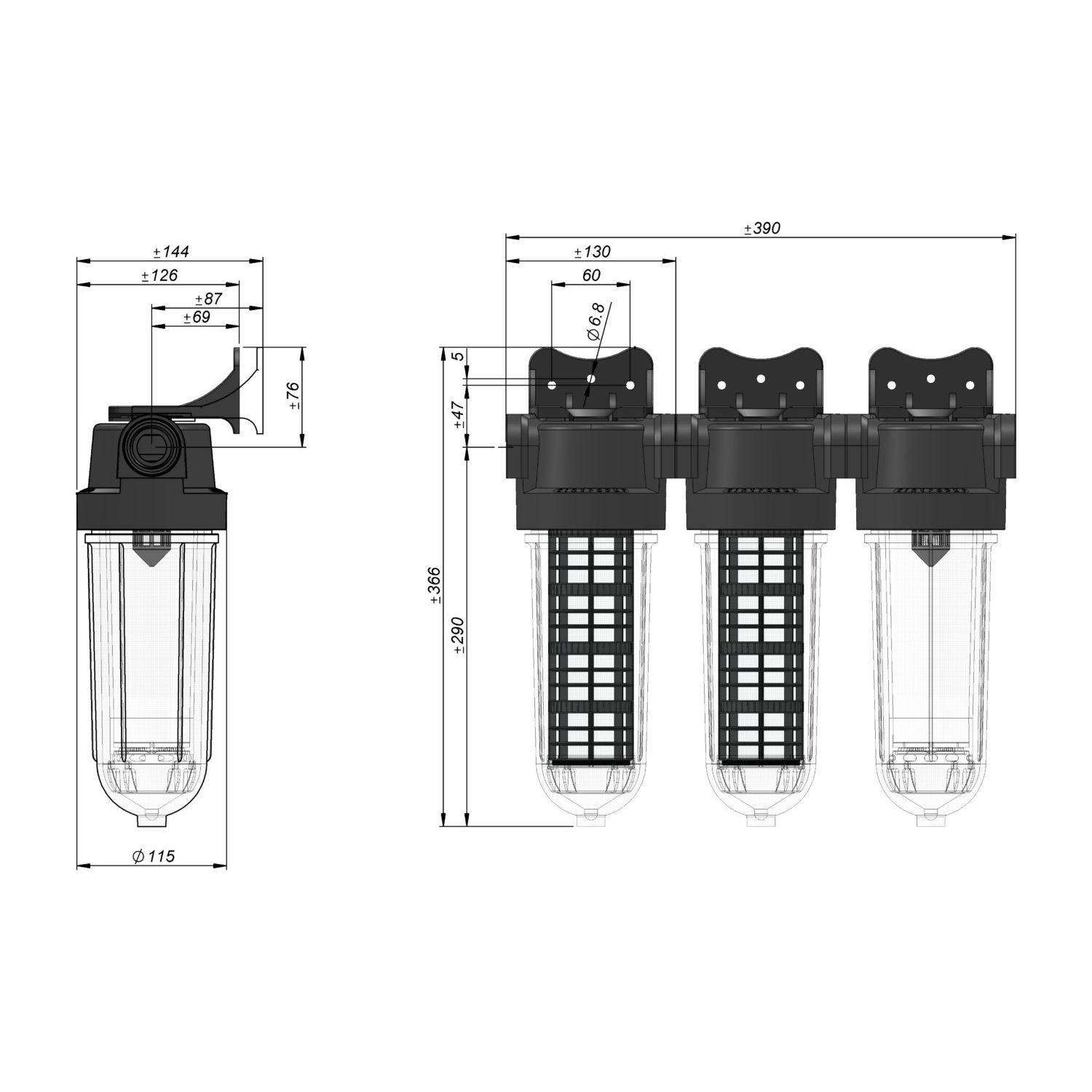 Filtre double tamis + charbon actif - Cintropur SL 240 TRIO-CTN 3/4''