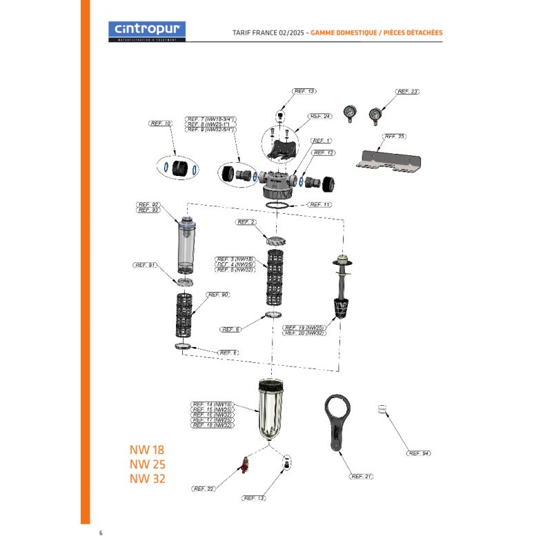 Filtre à charbon actif - Cintropur NW25 TE-CTN