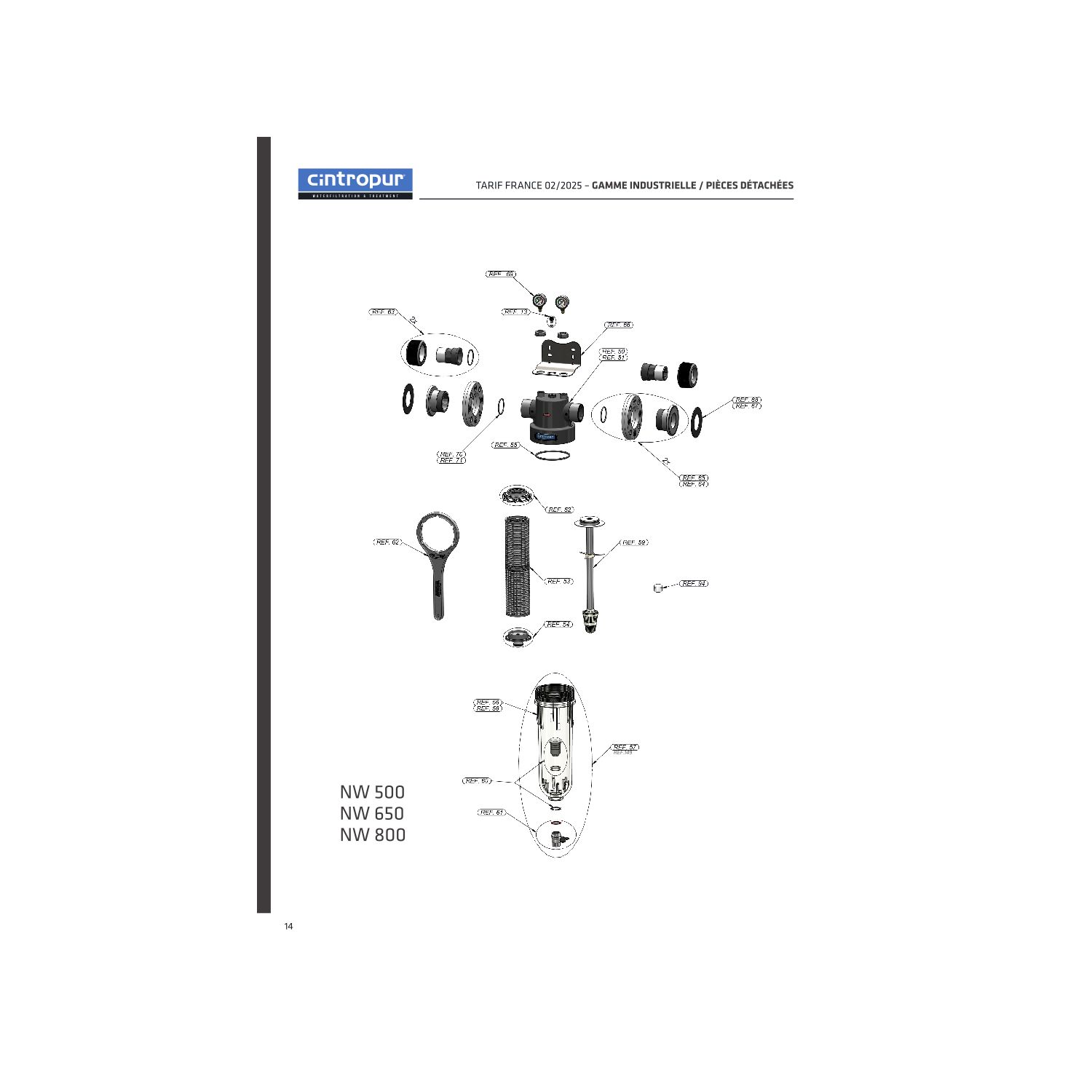 Filtre à charbon actif Cintropur NW280 CTN - 3,5m³/h
