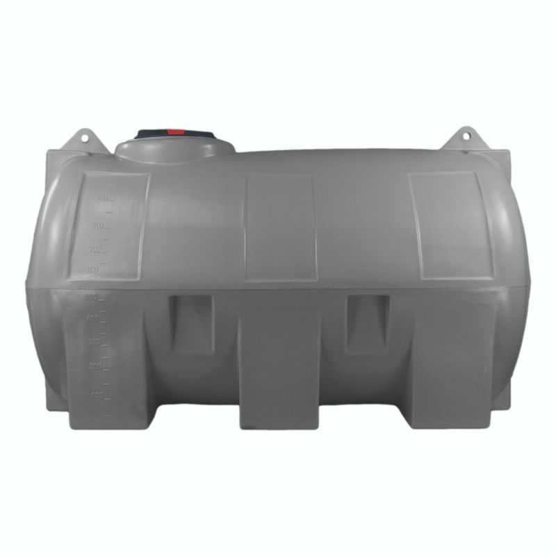 Cuve 1000L aérienne de récupération d'eau - Réservoir horizontal gris - ELBI CHO1000