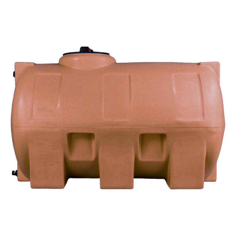 Cuve 500L aérienne de récupération d'eau - Réservoir horizontal terracotta - ELBI CHO500