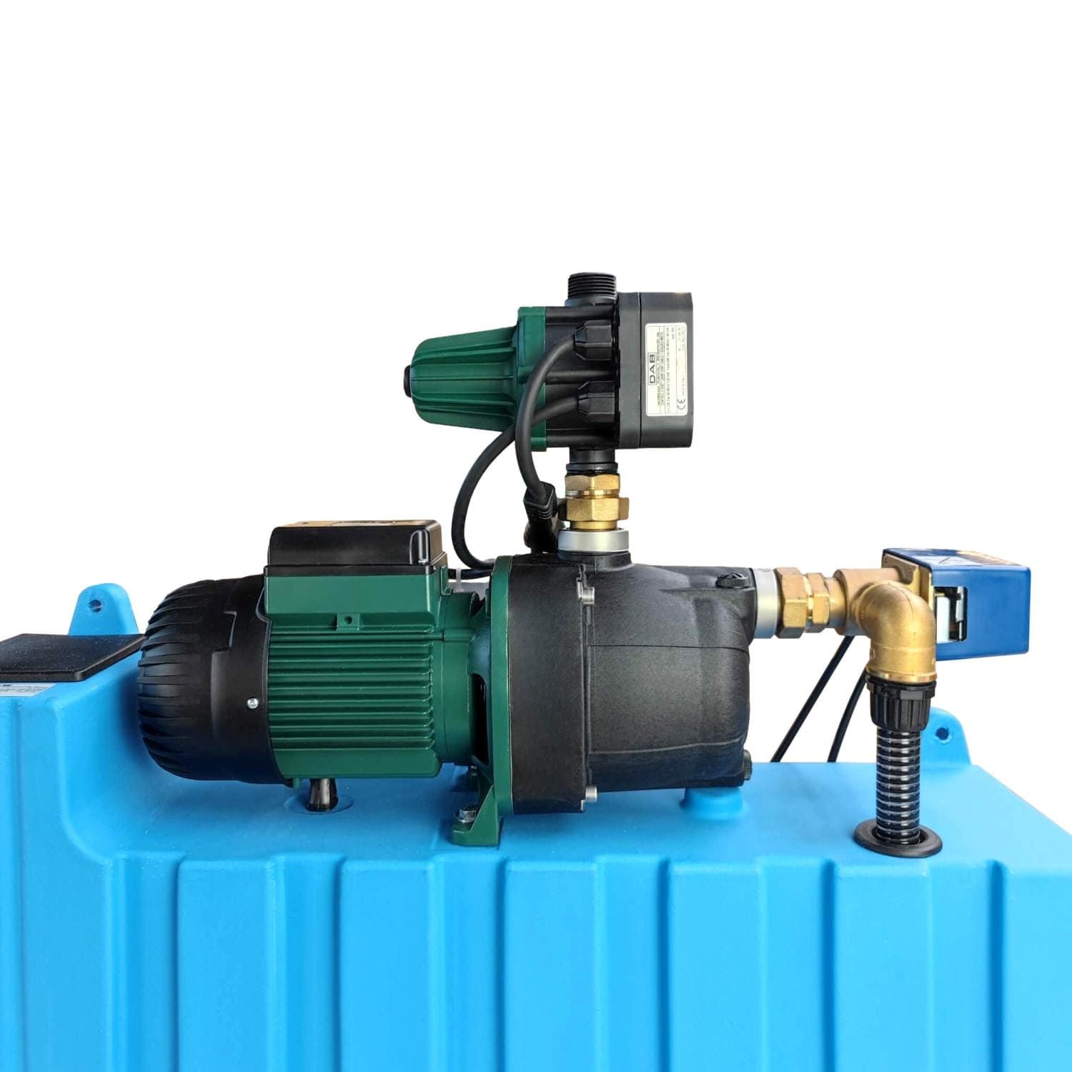 Kit complet collecteur eau de pluie enterré béton 5000L avec gestionnaire eau de ville normes NF