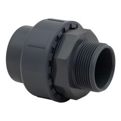 Union mixte F à coller/M à visser 50x1''1/2PVC pression PN16