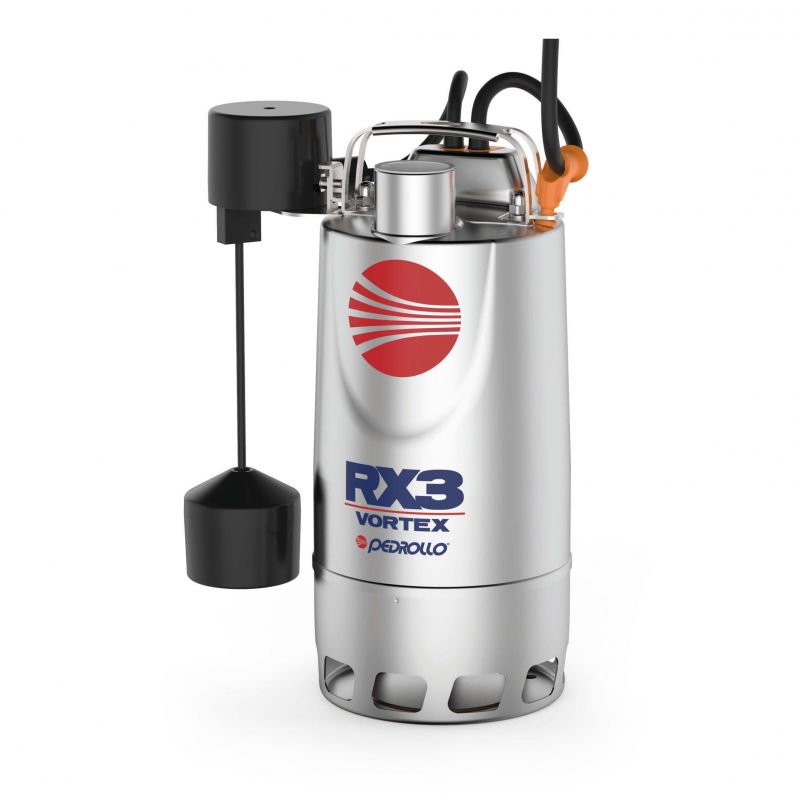 Pompe de Relevage Pedrollo RX M 320 Vortex GM Eaux Usées Flotteur Vertical 220v 9.6 m3/h 0.55 kW