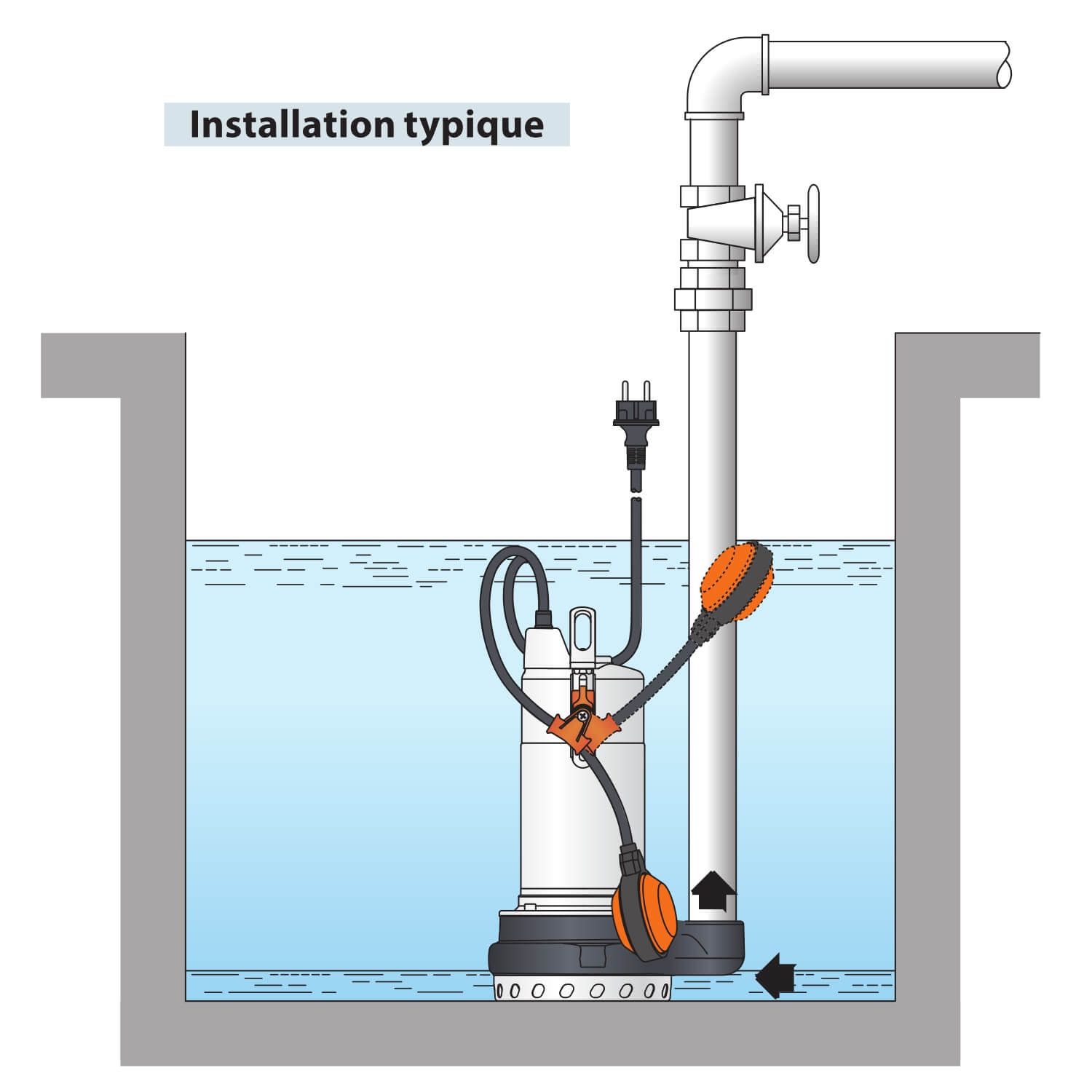 Pompe de Drainage Pedrollo DM 8 Eau Trouble avec Flotteur mono 9 m3/h 0.55 kW