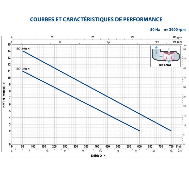 Pompe de Relevage Bi-canal gros débit Pedrollo BCm 15/50 Eaux Chargées avec Flotteur 220v 21 m3/h 1.10 kW
