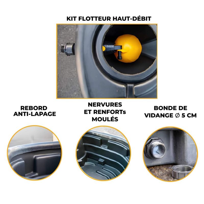 Bac de pâturage Rototec QUALIBAC haut débit 500L ovale