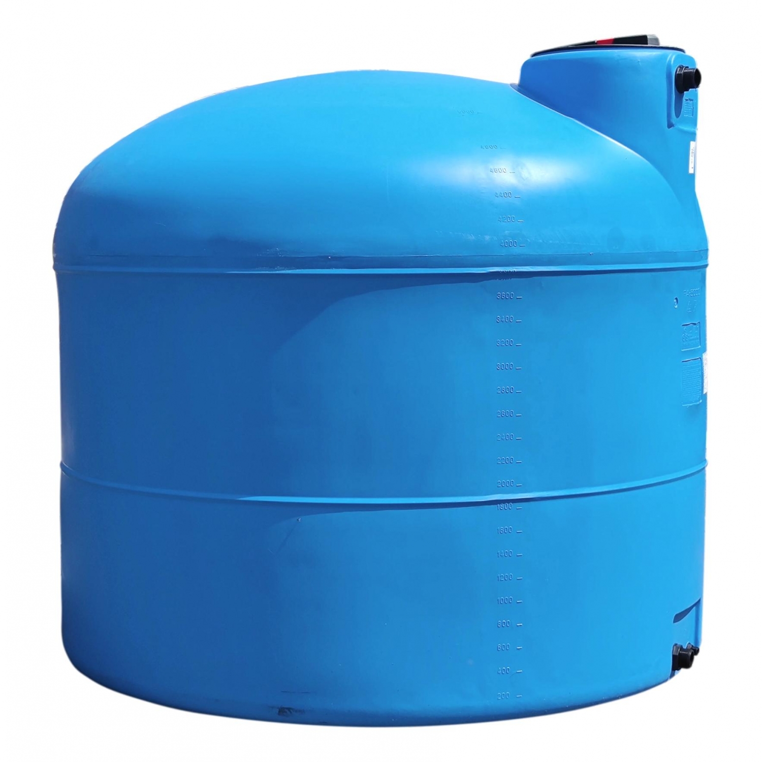 Cuve 5000L aérienne de récupération d'eau - Réservoir cylindrique bleu - ELBI PA5000
