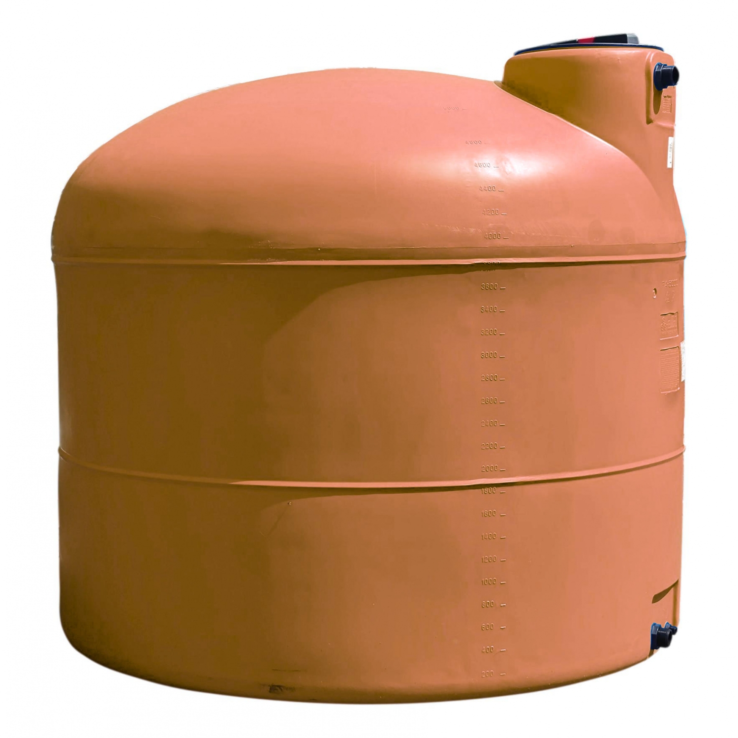 Cuve 750L aérienne de récupération d'eau - Réservoir cylindrique terracotta - ELBI PA750
