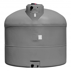 Cuve 3000L aérienne de récupération d'eau - Réservoir cylindrique gris - ELBI PA3000