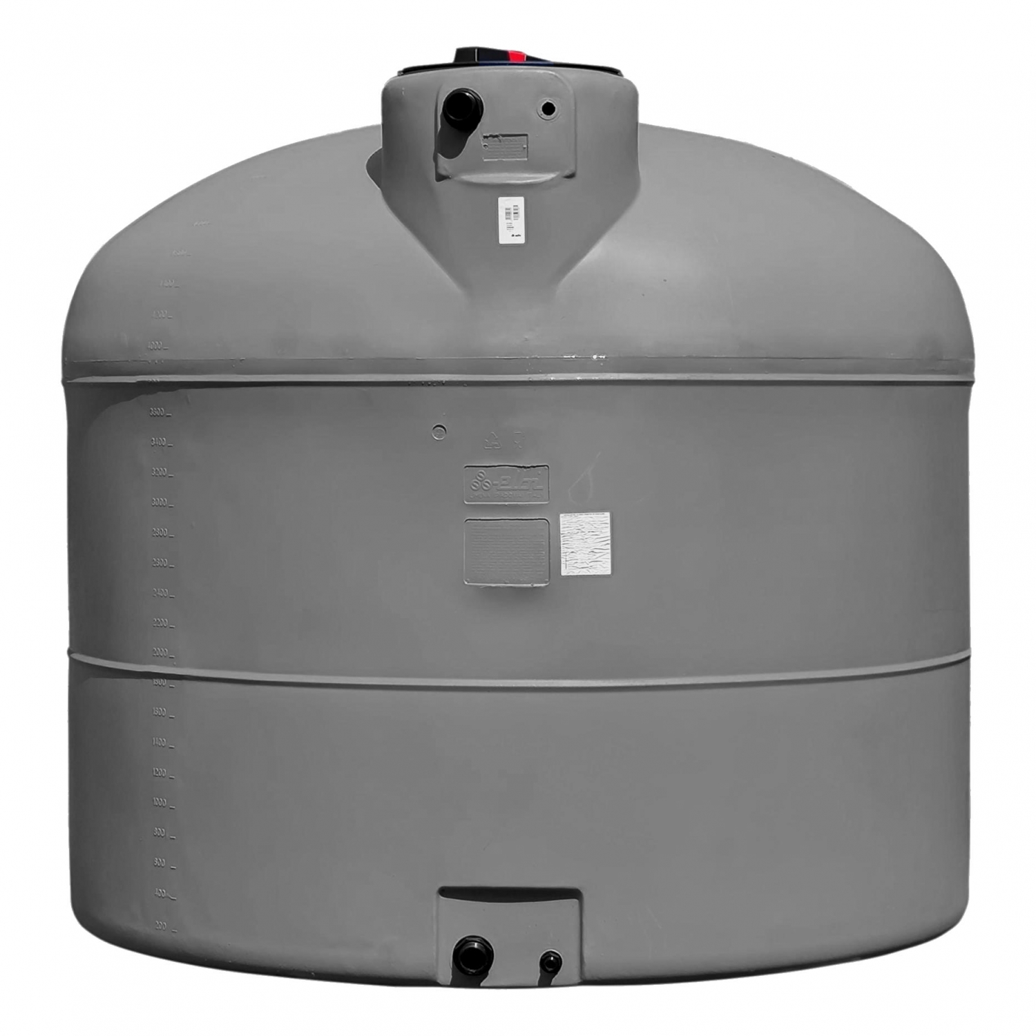 Cuve 5000L aérienne de récupération d'eau - Réservoir cylindrique gris - ELBI PA5000