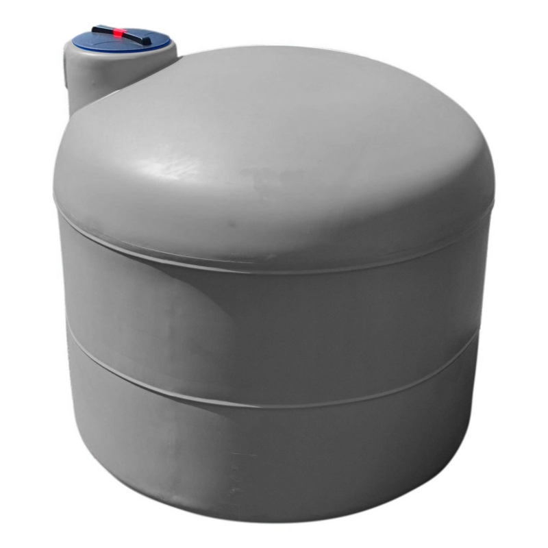 Cuve 500L aérienne de récupération d'eau - Réservoir cylindrique gris - ELBI PA500
