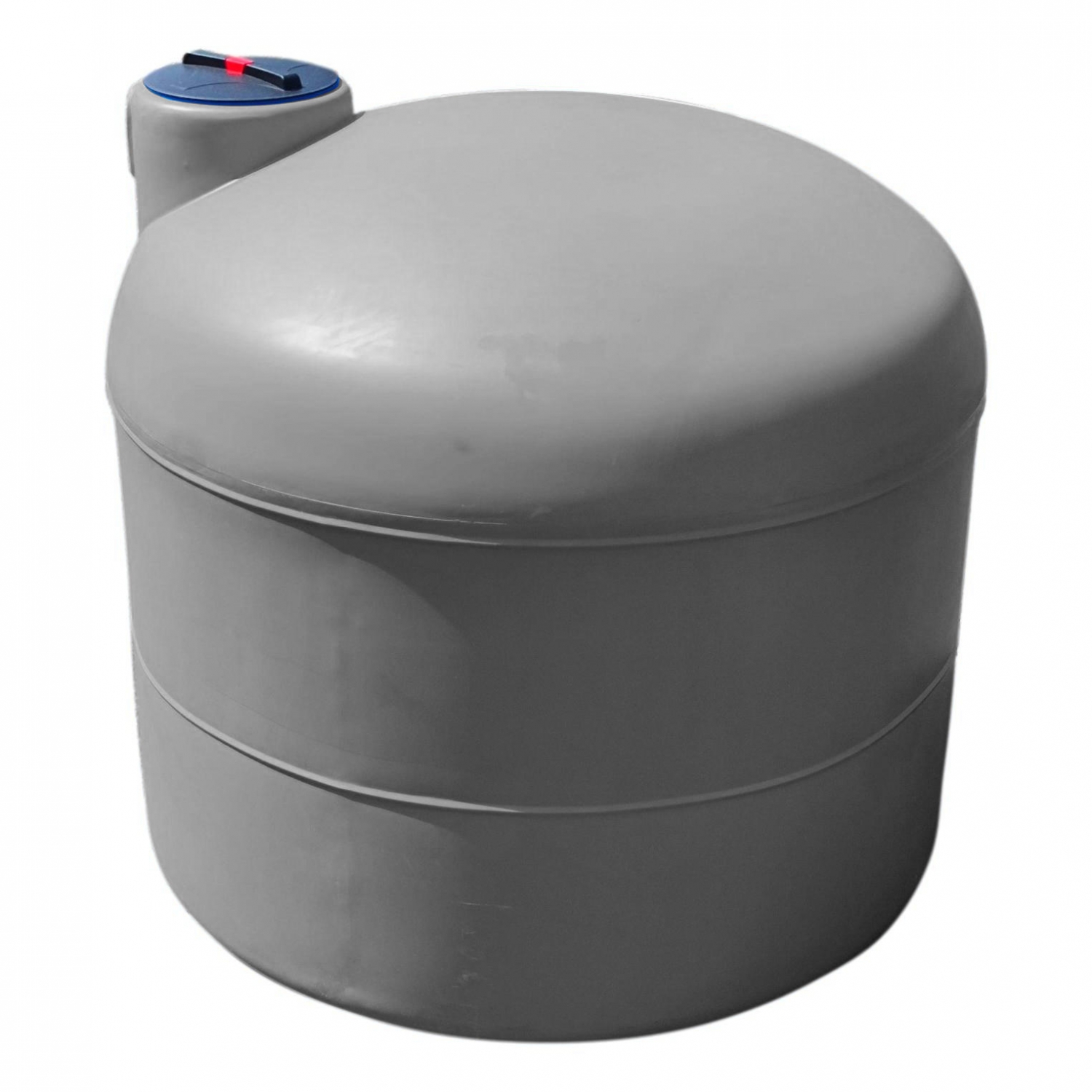 Cuve 2000L aérienne de récupération d'eau - Réservoir cylindrique gris - ELBI PA2000