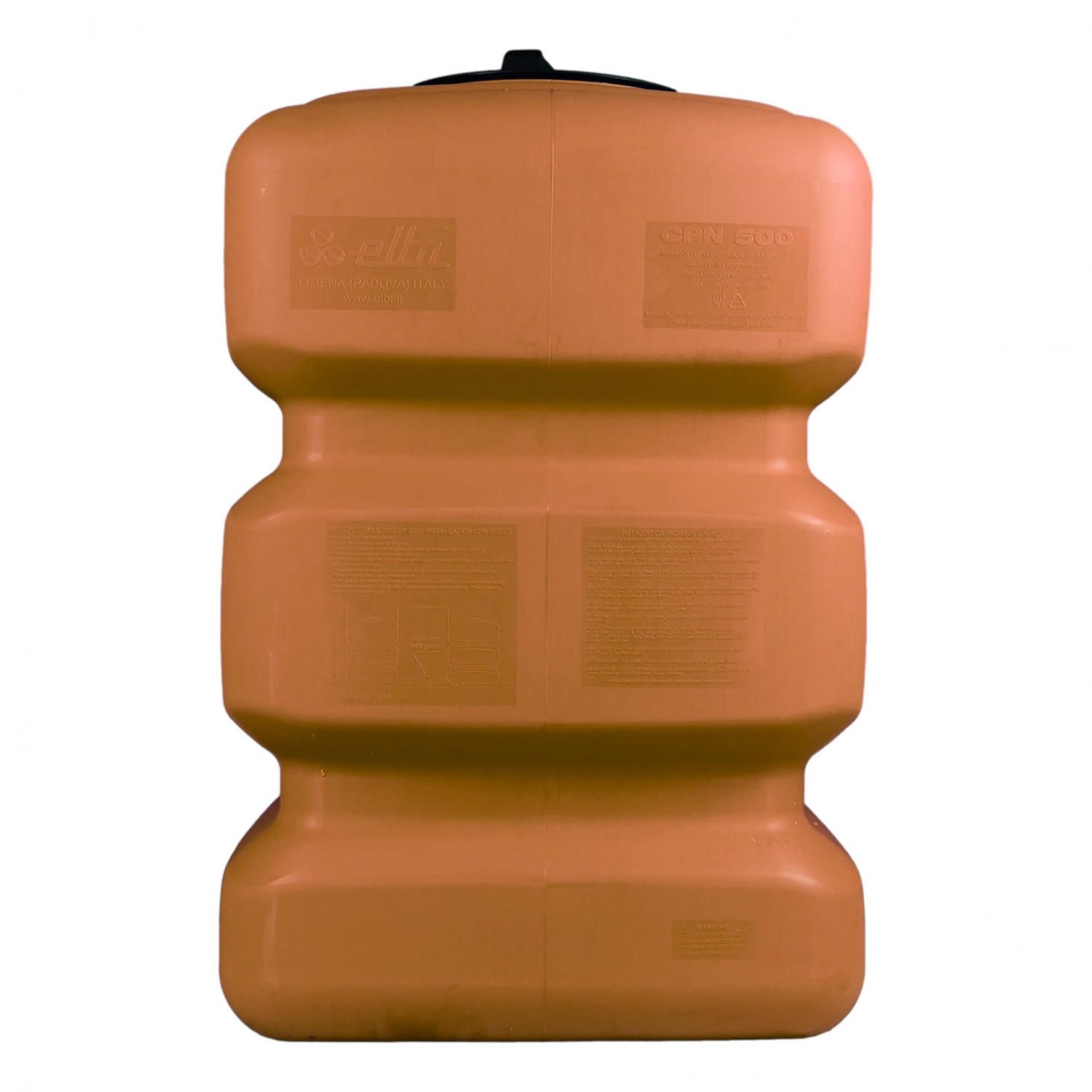 Cuve 500L aérienne de récupération d'eau - Réservoir compact terracotta - ELBI CPN500