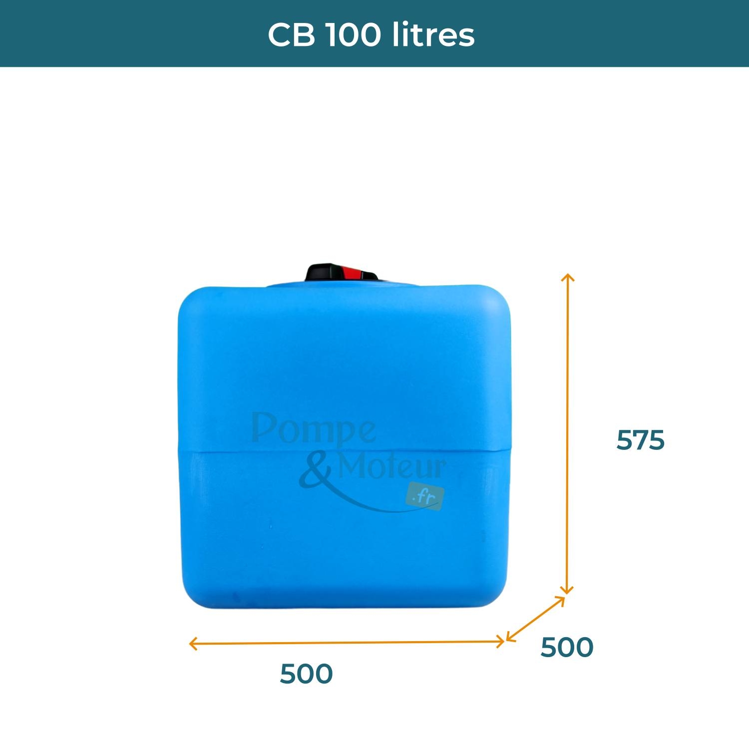 Cuve 100L aérienne de récupération d'eau - Réservoir cubique bleu - ELBI CB100