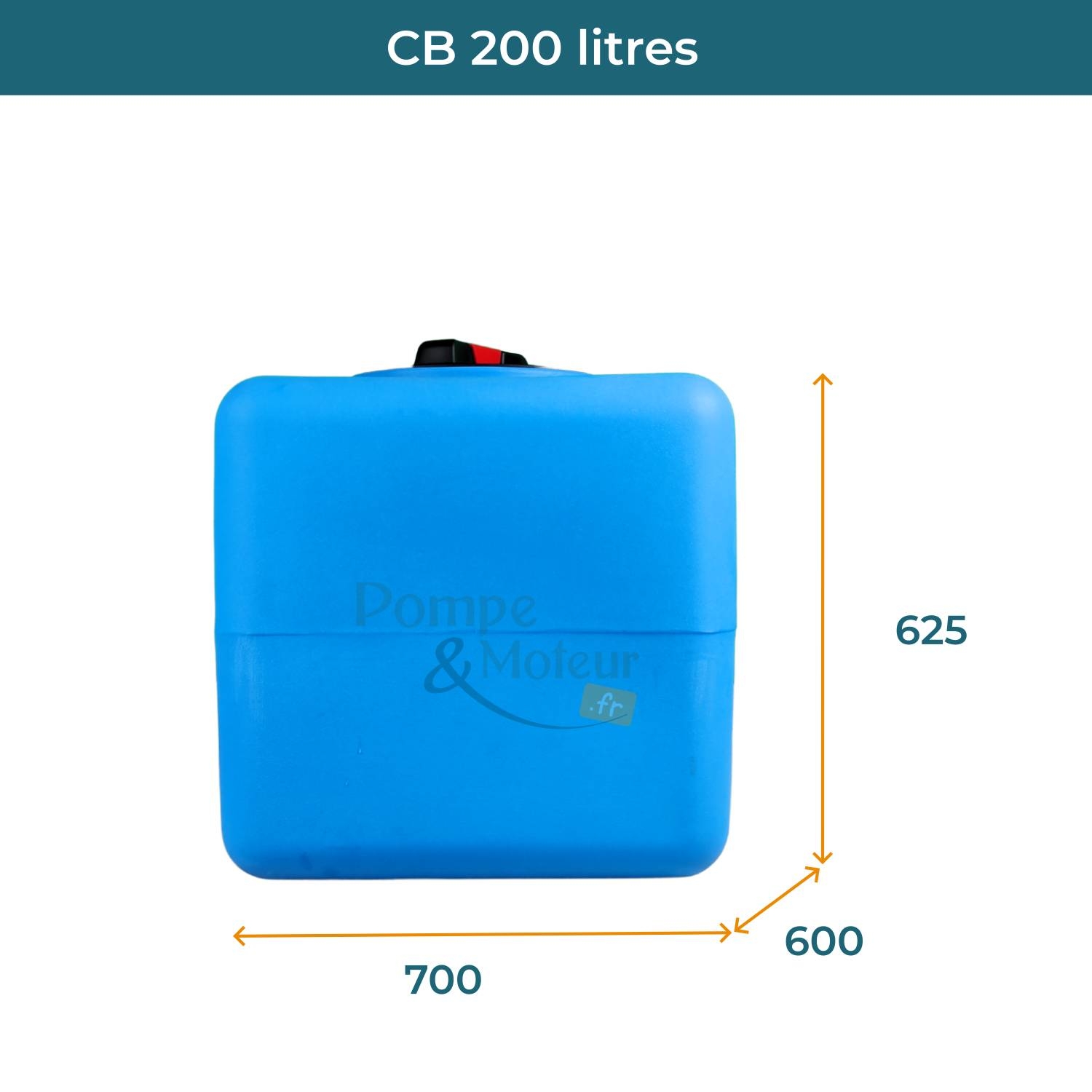 Cuve 200L aérienne de récupération d'eau - Réservoir cubique bleu - ELBI CB200