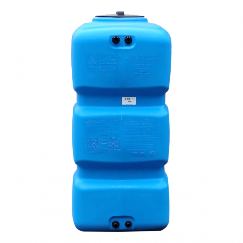 Cuve 1000L aérienne de récupération d'eau - Réservoir compact bleu - ELBI CPN1000