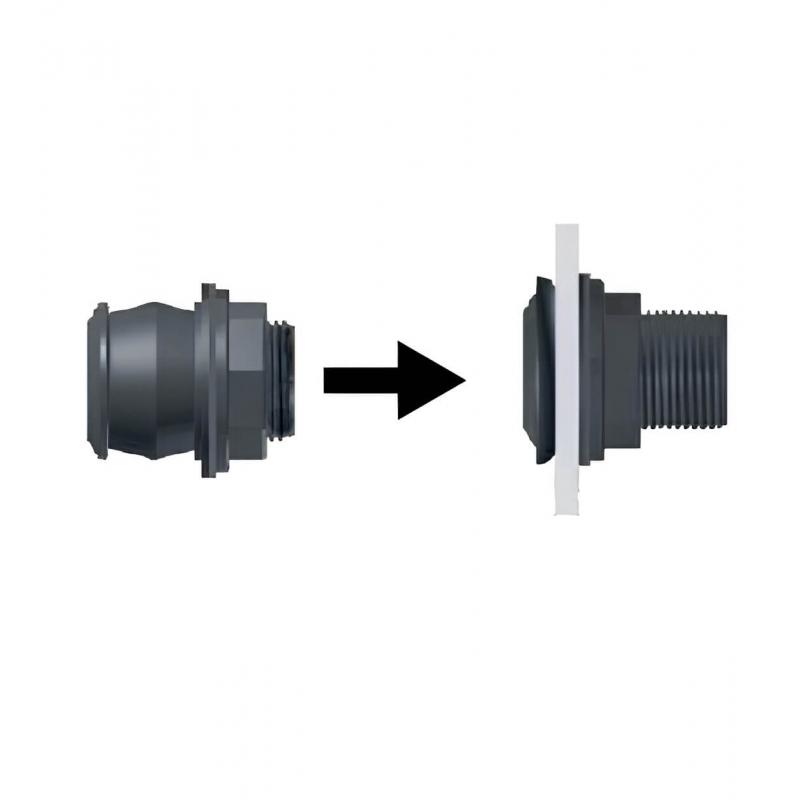 Traversée de paroi autobloquant Quick Joint 1'' mâle - 3/4'' femelle
