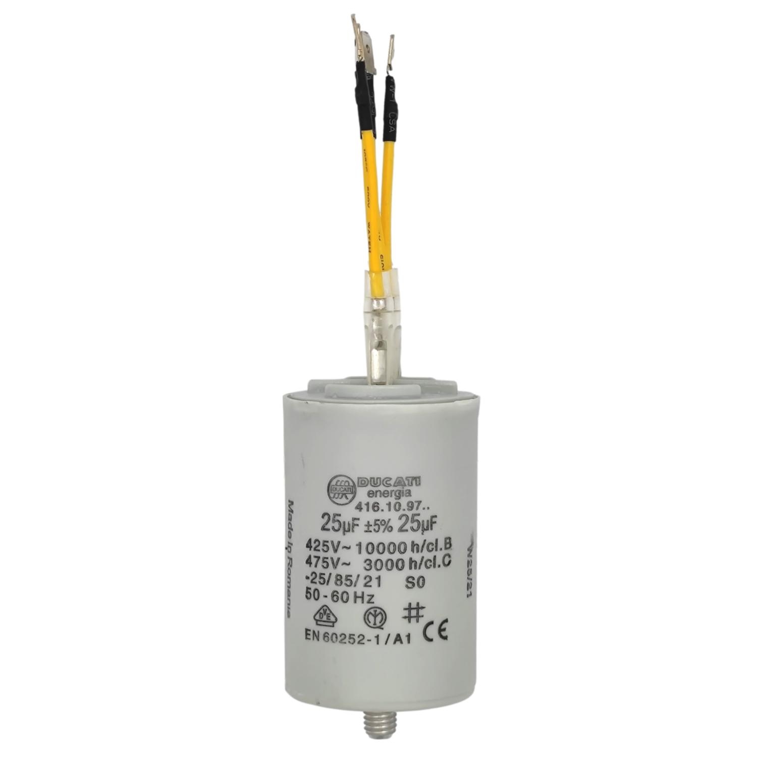 Condensateur Moteur Permanent 25uF 450V à Cosses Faston