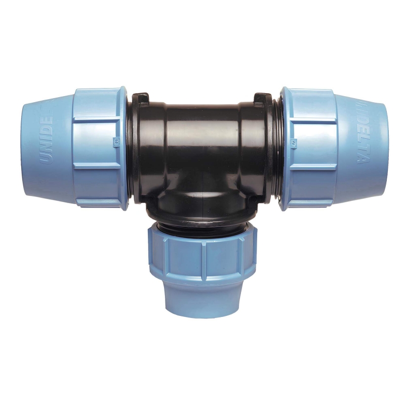 Tés réduits PP à compression PN16 pour tuyau PE D25x20x25