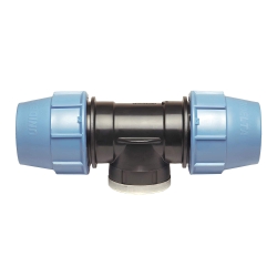 Tés femelles PP à compression PN16 pour tuyau PE D20x1/2''