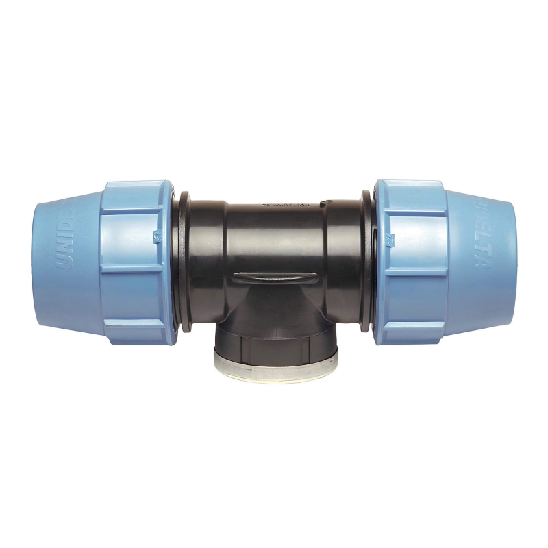 Tés femelles PP à compression PN16 pour tuyau PE D90x3''