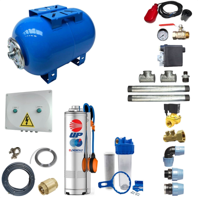 Kit Récupérateur Eau De Pluie Pompe Immergée pour Cuve Récupération Eau de Pluie