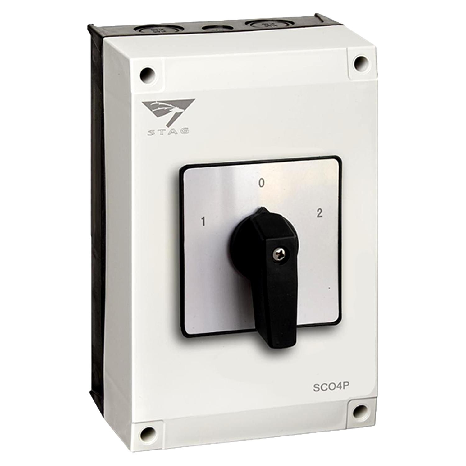 Inverseur de sens de rotation pour moteur monophasé/triphasé - 63A - Boîtier IP65