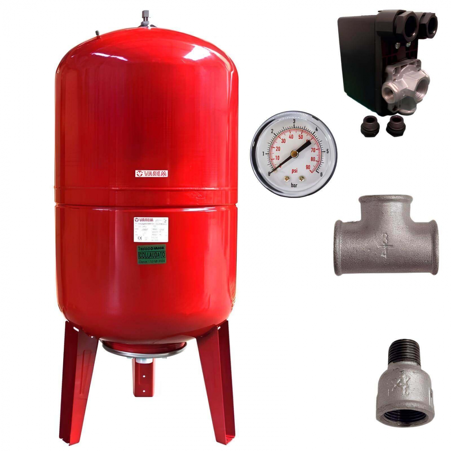 Kit complet ballon surpresseur à vessie VAREM vertical 500L - 1''1/4