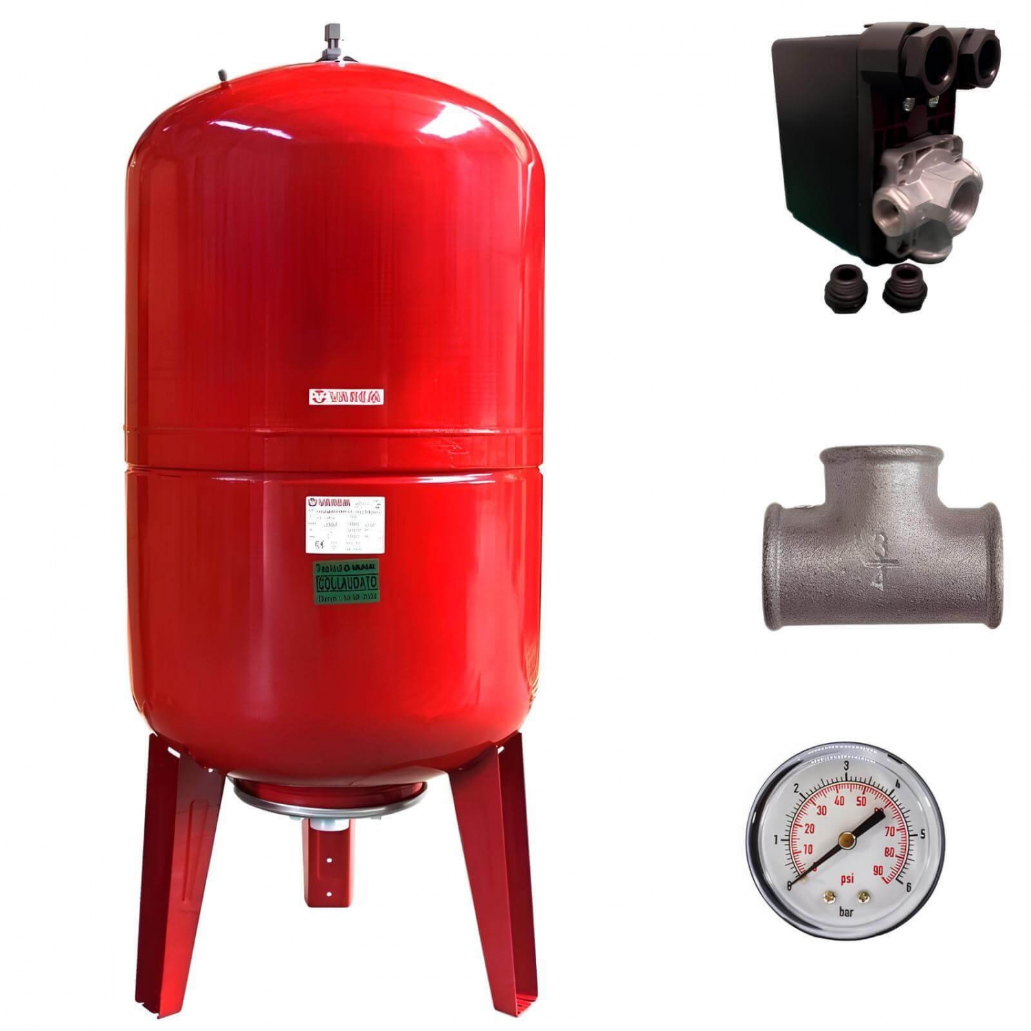 Kit complet ballon surpresseur à vessie VAREM vertical 100L